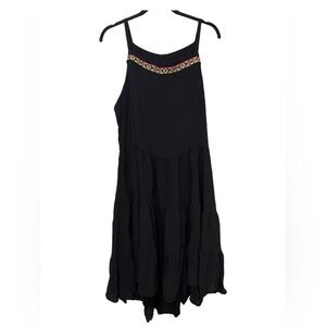NWT Uncle Frank Spaghetti Strap Tiered Dress Black